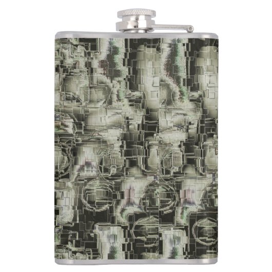 Flasques Image Abstraite en mosaïque sculptée dans les tons (Dos)