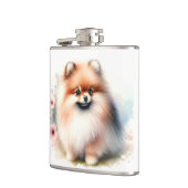 Flasques Image d'aquarelle mignonne Pomeranian (Gauche)