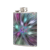 Flasques Imaginaire coloré Abstrait Fleur fractale moderne (Gauche)