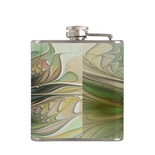 Flasques Imaginaire coloré Moderne Fleur Fractale Abstraite (Dos)