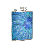 Flasques Imaginaire Fleur Bleue Motif, Art Fractal Abstrait (Droite)