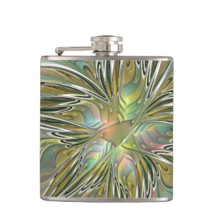 Flasques Imaginaire Floral Fleur Art Fractal Moderne Avec O