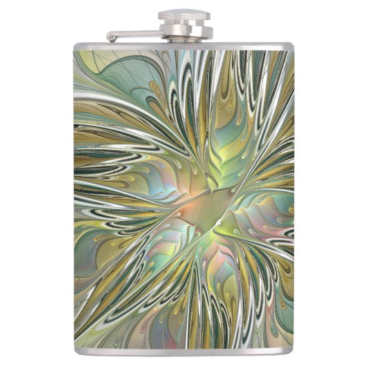 Flasques Imaginaire Floral Fleur Art Fractal Moderne Avec O (Devant)