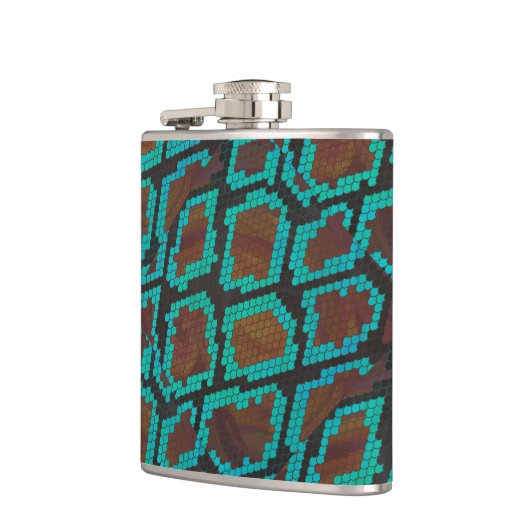 Flasques Impression Brown et Turquoise de serpent (Gauche)