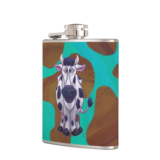 Flasques Impression Brown et Turquoise de vache (Gauche)