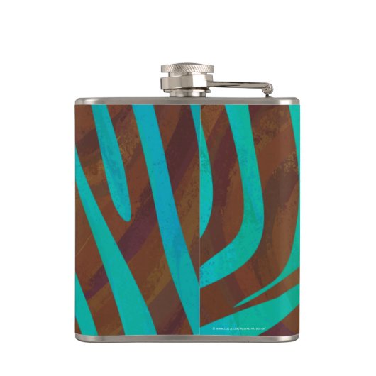 Flasques Impression Brown et Turquoise Zebra (Dos)