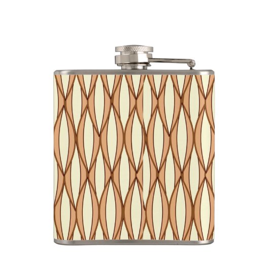 Flasques Impression de ruban du milieu du siècle - tan et c (Dos)