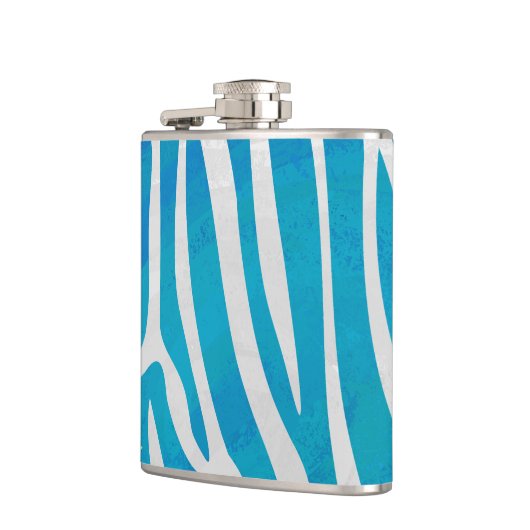 Flasques Impression en bleu et blanc Zebra (Gauche)