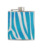 Flasques Impression en bleu et blanc Zebra (Devant)