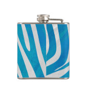 Flasques Impression en bleu et blanc Zebra (Dos)
