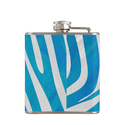 Flasques Impression en bleu et blanc Zebra (Dos)