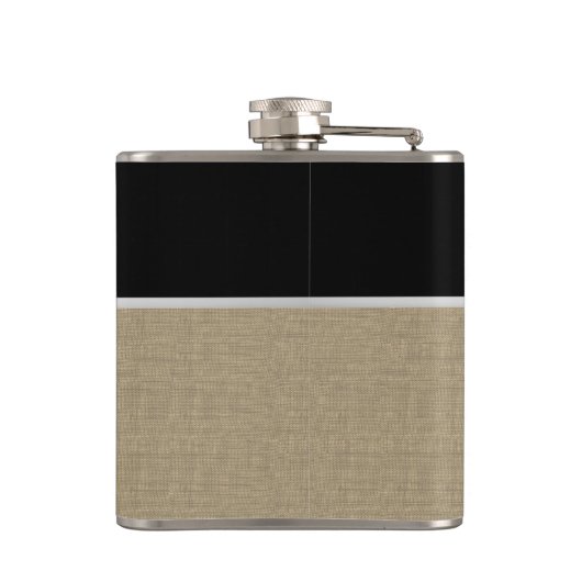 Flasques Impression et monogramme de Burlap (Dos)