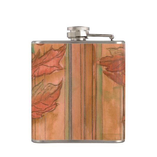 Flasques Impression florale orange moderne sur Arrière - pl (Dos)