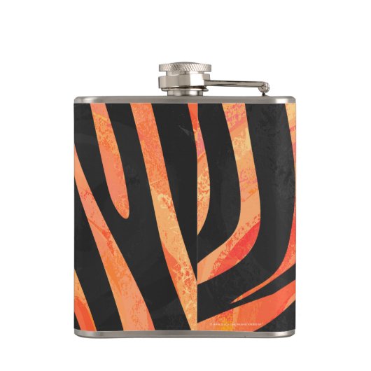 Flasques Impression noire et orange Zebra (Dos)