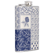 Flasques Indigo Bleu Beige Floral Patchwork (Droite)