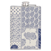 Flasques Indigo Bleu Beige Floral Patchwork (Dos)