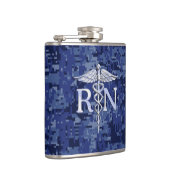 Flasques Infirmière autorisée RN Caduceus sur Camo bleu de  (Droite)