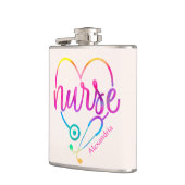 Flasques "Infirmière" avec stéthoscope en forme de coeur (Gauche)