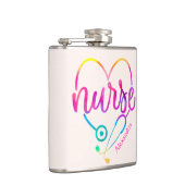 Flasques "Infirmière" avec stéthoscope en forme de coeur (Droite)