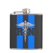 Flasques Infirmière inscrite RN Caduceus Carbon Fiber Strip (Devant)