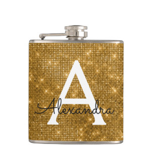 Flasques Initiale à la mode de monogramme d'étincelle d'or