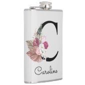 Flasques Initiale C Brodé Rose Bohème Fleurie Féminin (Droite)