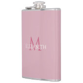 Flasques Initiale de prénom personnalisée rose monogramme (Gauche)