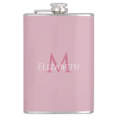 Flasques Initiale de prénom personnalisée rose monogramme (Devant)