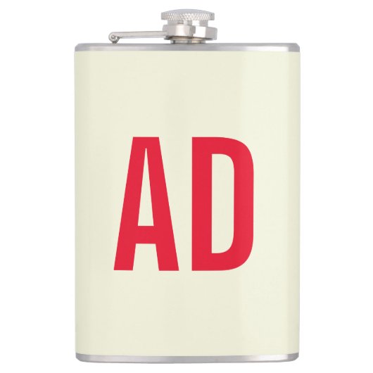 Flasques Initiales minimalistes modernes Monogramme rouge B (Devant)