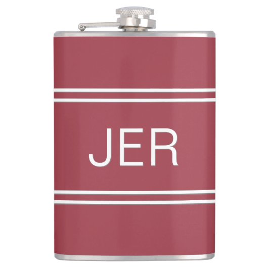 Flasques Initiales Monogrammées Classiques Boire Rouge Pour (Devant)