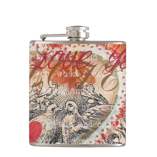 Flasques Inséparables Heart Red Art Collage (Devant)