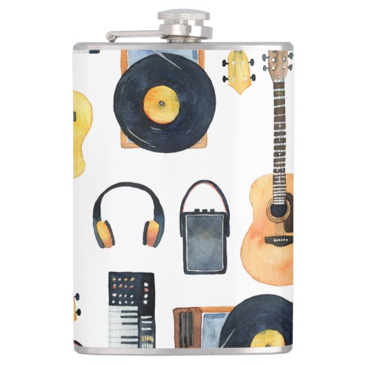 Flasques Instruments de musique : aquarelle transparente (Devant)