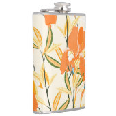 Flasques Iris orange : motif floral transparent (Droite)