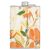 Flasques Iris orange : motif floral transparent (Dos)