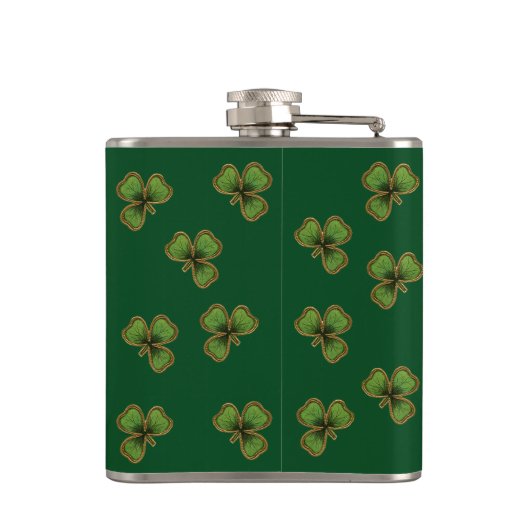 Flasques Irish Blessing et Shamrock Dark Green (Dos)