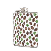 Flasques Irish Coffee Beans and Shamrocks Funny Design (Gauche)