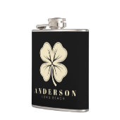 Flasques Irlandais Lucky Four Leaf Clover avec nom Vinyl no (Gauche)