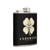 Flasques Irlandais Lucky Four Leaf Clover avec nom Vinyl no (Droite)