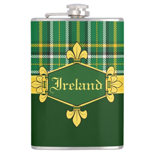 Flasques Irlande National Tartan, Personnaliser du nom (Devant)