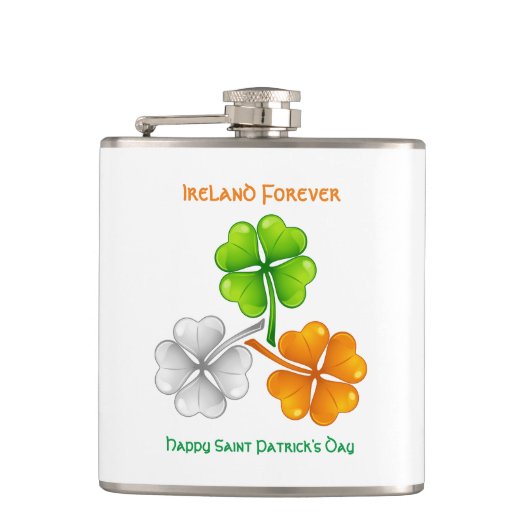 Flasques Irlande Un Shamrock toujours chanceux (Devant)