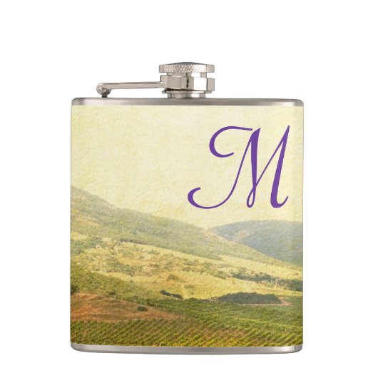 Flasques Italien Campagne Winery Monogram Whiskey Flask (Devant)