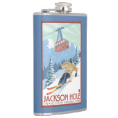 Flasques Jackson Hole, skieur du Wyoming et tram (Droite)