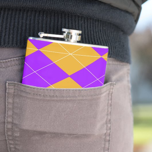Flasques Jacquard pourpre et orange (En situation)