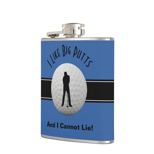 Flasques J'Aime Big Putts Golf Devis Humour Funny Blue Blac (Gauche)