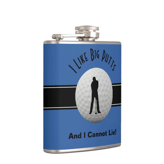 Flasques J'Aime Big Putts Golf Devis Humour Funny Blue Blac (Droite)