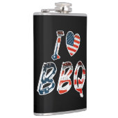 Flasques J'aime le barbecue, patriotique américain (Droite)