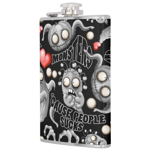 Flasques J'aime les monstres parce que les gens aiment les  (Gauche)