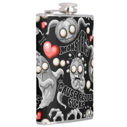 Flasques J'aime les monstres parce que les gens aiment les (Droite)