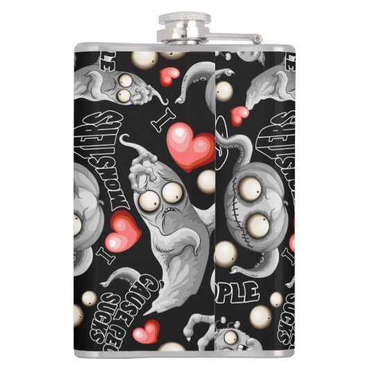 Flasques J'aime les monstres parce que les gens aiment les (Dos)