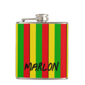 Flasques Jamaican Rasta Reggae Stripes Ajouter un nom (Devant)